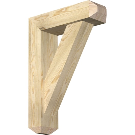 Ekena Millwork Traditional Craftsman Rough Sawn Bracket w/ Offset Brace, Douglas Fir, 6"W x 20"D x 28"H BKT0604X20X28TRA04RDF